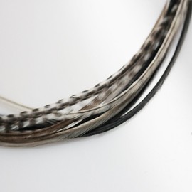 7"-10" Beautiful (Thin & Long) Salt & Pepper Remix Feathers for Hair Extension-7 Feathers in Total