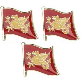 Pack of 3 x Flag of WESSEX metal pin badges each badge approx 19mm x 15mm