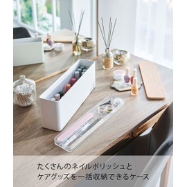 Yamazaki 8064 Nail Storage Case, White, Approx. W 13.0 x D 3.0 x H 4.9 inches (33 x 7.6 x 12.4 cm), Tosca, Large Capacity, Storage for Nail Care Goods, Nail Polish Storage