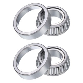 sourcing map 2pcs 30205 Tapered Roller Bearing Cone and Cup, 25mm Bore x 52mm OD x 16.25mm Thick, Chrome Steel Taper Bearing Set, ABEC-3