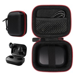 getgear Earbuds Case Compatible with Skullcandy Grind, Grind Fuel in-Ear Wireless Earbuds (Black with Red Zip)