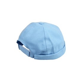 HATSQUARE Cotton Docker Cap, Unisex Brimless Cap, Men Skull Cap, Brimless Beanie Hat, Men Women Cuffed Hat - Baby Blue