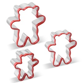 Apokney Little Bear - Juego de cortadores de galletas para niños, 3 piezas con forma de oso Pooh para hacer sándwiches y decorar el pastel en fiestas