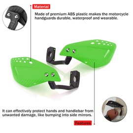 7/8" 22mm Motorcycle Handguards Handlebar Protector Gear for Dirt Bike ATV Yamaha Kawasaki Suzuki Honda(Green)