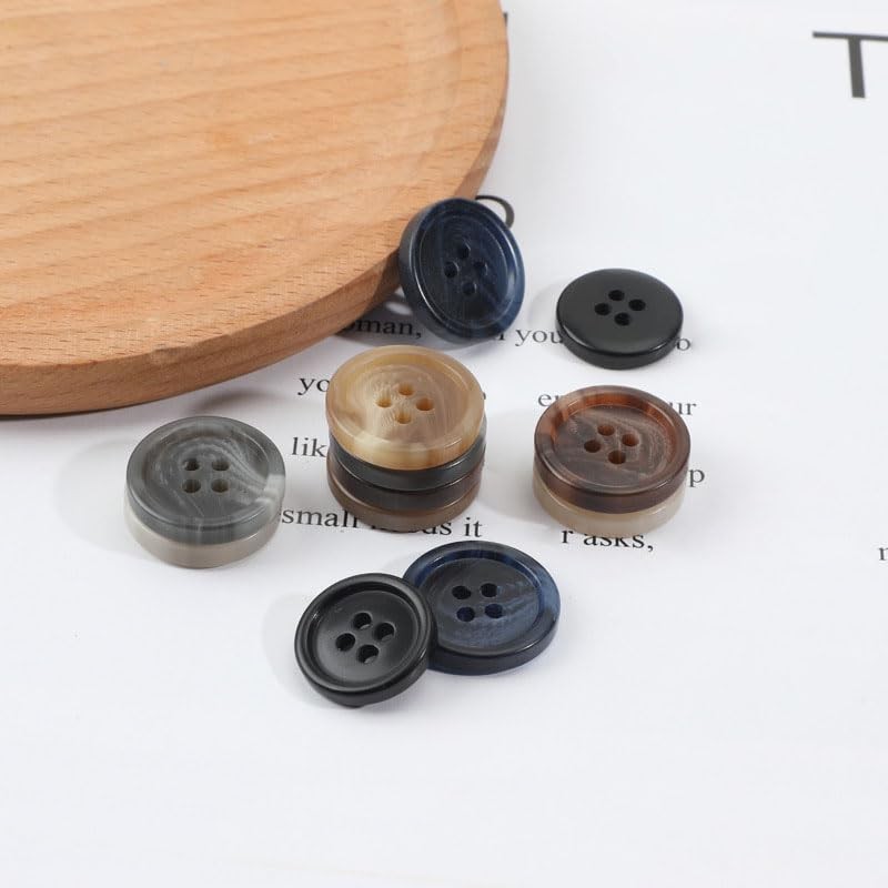 ftiemlovde Pack of 15 4 Hole Colourful Buttons for Sewing