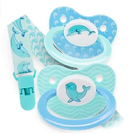 Rearz - Dolphin - Chupetes para adultos con cordón y clip (2 chupetes y 1 cordón)