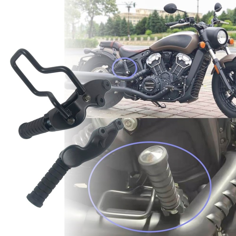 NANSENJPMP Motorcycle Passenger Footpegs with Heat Shield Bracket for Indian