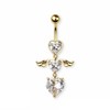 Pierced Owl 14GA 316L Stainless Steel Double CZ Crystal Heart