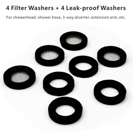 4 Pack 3/4" Shower Head Filter Gasket and 4 Pack Rubber Washer, Creates A Seal to Prevent Leakage, For 1/2" Fixed Shower Head/Handheld Shower Hose