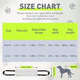 Dog Lift Harness, Dog Sling for Large Dogs Hind Leg Support, Help Em Up Harness for Dogs Small Dogs, Senior, Injured, Weak Rear Legs, Disabled and After Surgery (Black, Medium)