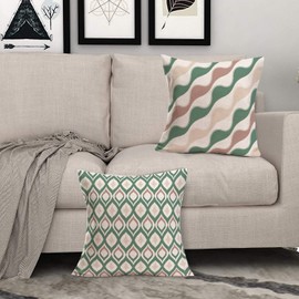 Tlovudori 18x18Inch Modern Geometry Throw Pillow Covers Stripe Geometric Arrow Home Words Decorative Cotton Linen Pillowcase Cushion Cover for Sofa Couch Chair Home Decor,4Pack (MG-Stripe)