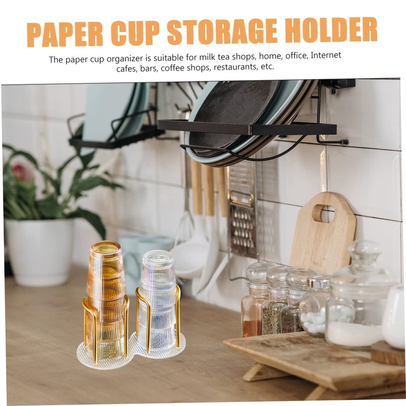 PAMINGONO Paper Cup Organizer Station Coffee Station Supplies Acrylic Paper