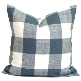 Slate Pillow Cover, Slate Throw Pillow Cover, Grey Plaid Pillow Cover, Gray Buffalo Check Pillow Cover, Farmhouse Pillow, Farmhouse Decor, 16x16, 20x20, 18x18, ALL SIZES