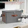 Stemware Storage Cases,Wine Glass Storage Box,with Dividers, Holds 12 Red