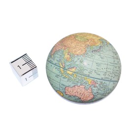 Miniblings Globe Printed Wood Brooch Pin Badge Button World Geography Map