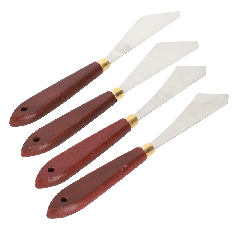 4Pcs Stainless Steel Palette Knife Shaped Oil Painting Art Spatula