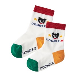 Miki House 64-9628-490 Double Bee Socks Pack, Crew Length, Set of 3, Boys, Girls, Baby, Kids, Children's Clothes, Kindergarten Commuting to School, multicolor