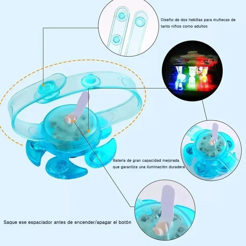Xl Pulseras Glowing Slap Para Niños, Regalo De Noche,