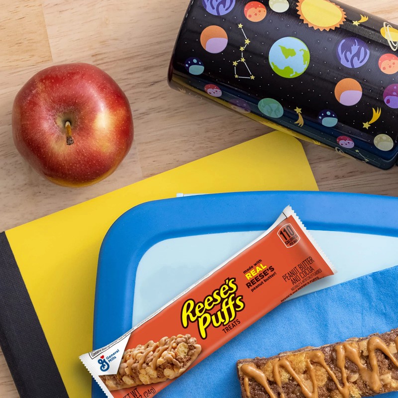Reese's Puffs Cereal Bars 0.85 oz Pack of 8 Portable