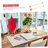 LALAFINA 2pcs Metal Flagpole Ornaments Desk Stand for Small Flags