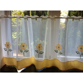 Lemon Café Curtain Panel Sunflower 59" x 18"