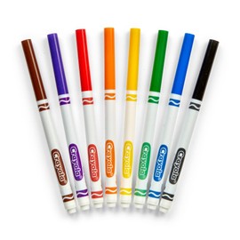 Crayola Original Marker Set, Fine Tip, Assorted Classic Colors, Set of 8, Model:58-7709