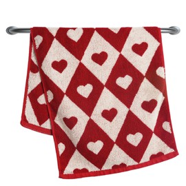 Leisofter Valentines Day Hand Towels for Bathroom(2 Pcs, 13" x 29"),Decorative Towels for Drying, Cleaning, Cooking, Holiday (Diamond Hearts)