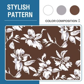 H.VERSAILTEX Stretch Dining Chair Covers Set of 6 Chair Covers for Dining Room Parsons Chair Slipcover Chair Protectors Covers Dining, Feature Modern Floral Printed Design, Chocolate