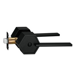 Berlin Modisch Zero Gravity Metro Series Privacy Lever Door Handle Easy to Open Locking Lever Set [for Bedroom or Bathroom] Reversible Heavy Duty – Iron Black Finish