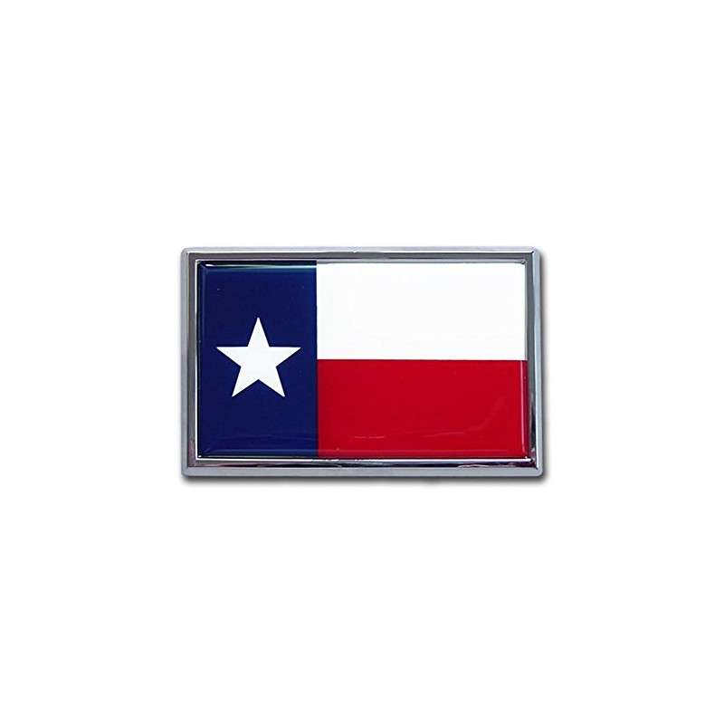 Texas Flag (SUV Size) Chrome Auto Emblem - Domed Color