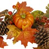 Orange Pumpkins, Pine Cones and Berries Fall Harvest Wreath -