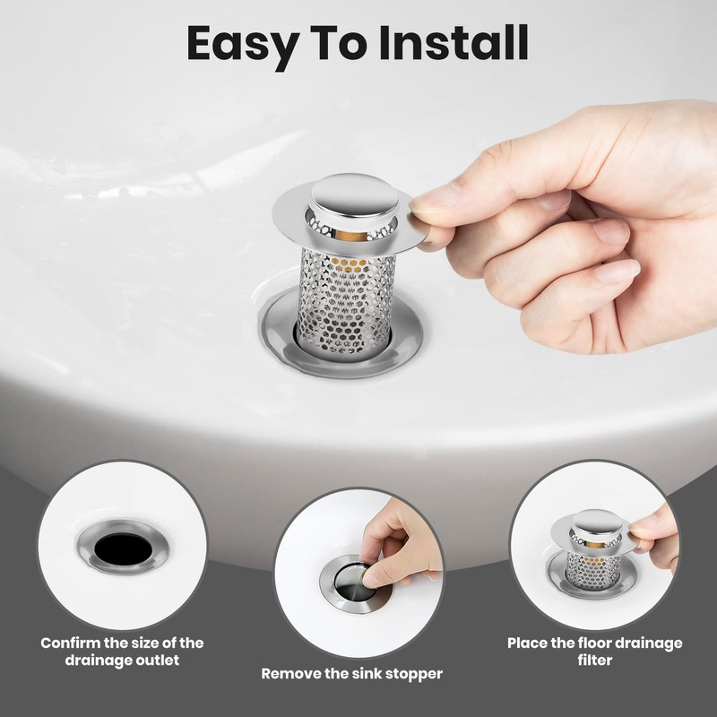 Daletu Drain Filter, Kitchen Drain Strainer Filter, Drain Plug, Floor