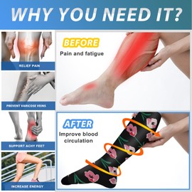 Aoliks Compression Socks for Women and Men, Knee High Support Socks for Travel,Nurses,Athletic