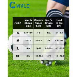 CWVLC Soccer Socks for Kids Youth Adult, Cotton Football Softball Baseball Socks, Small, Black-3 Pairs
