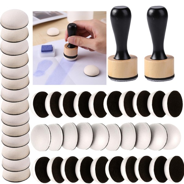 Briartw 46 Packs Mini Round Ink Blending Tool with Foams