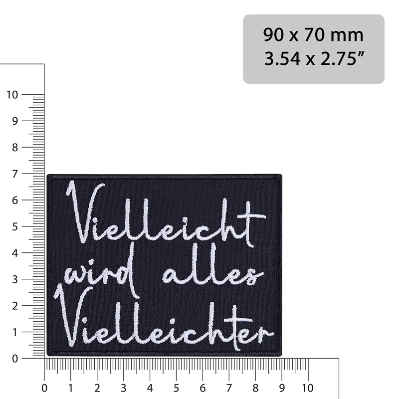 Sew-on with Saying "Vielleicht wird alles Vielleichter" Iron-On Patch with