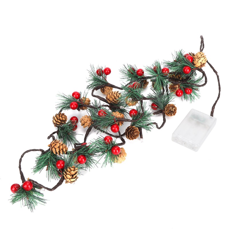 2m 20LED Christmas Pine Cones String Lights for Xmas Wreath