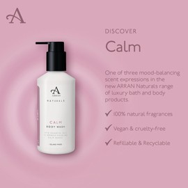 Arran Naturals Calm Luxury Moisturising Vegan Bath & Shower Gel (250ml/8.4floz) with Calming Lavender & Chamomile