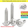 Qrity 100PCS M4x10mm Self Tapping Screw, Torx Pan Head Screws,