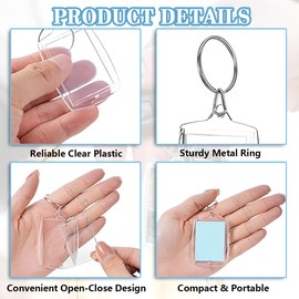 Key Ring for Picture Frame [Pack of 8], Acrylic Photo Keyring, Keychain, Picture Frame Pendant Gift, Crafts, Gift for Men, Women, Birthday, Anniversary