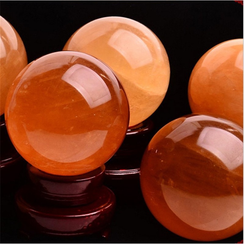 Citrine Round Citrine Topaz Citrine Crystal Ball Purifying Ripple Crystal