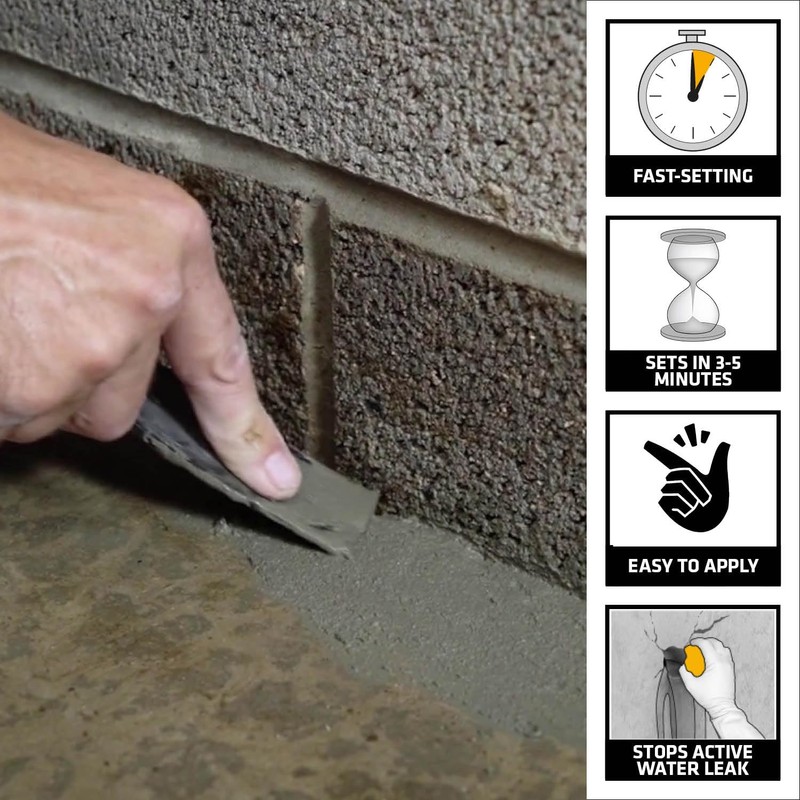 UGL DRYLOK Fast Plug Hydraulic Cement, 4 lb – Stops