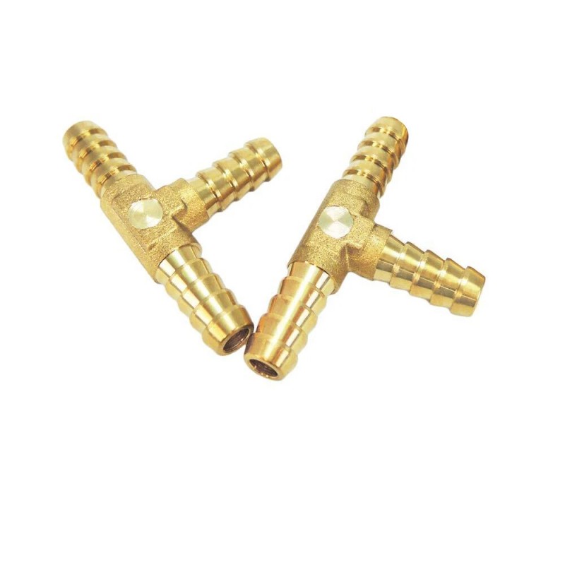 sashow 5/32" Brass ID Hose Barb Tee 3 Way Union