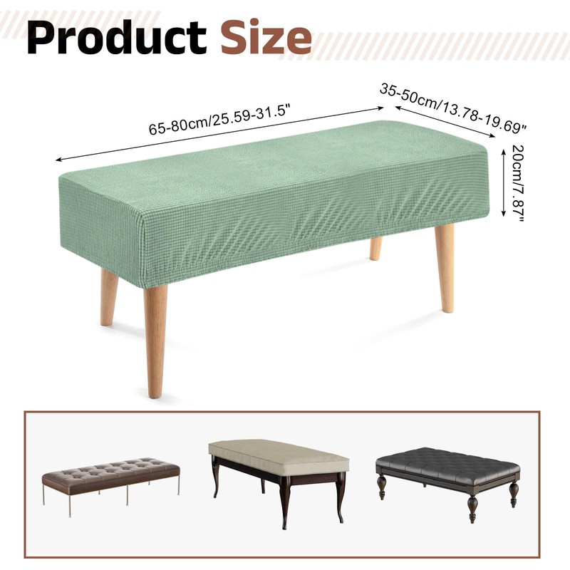 sourcing map Dining Bench Cover, Stretch Piano Long Bench Stool
