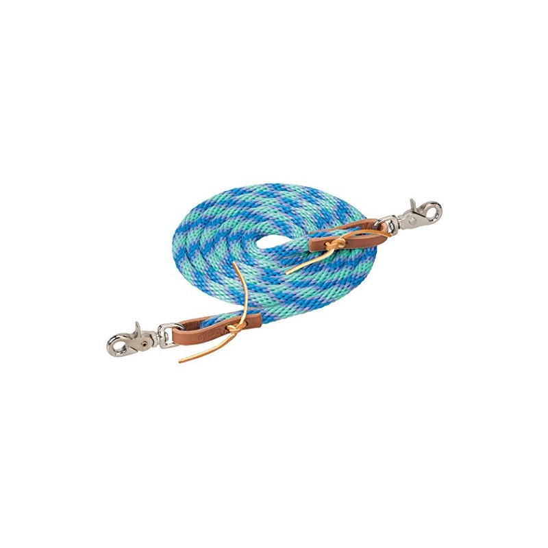 Weaver Leather Poly Roper Rein, 3/8" x 8', Mint/Lavender/French Blue