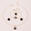 Multicolor Five-leaf Clover Blossom Flower Earrings Necklace Bracelet and Ring