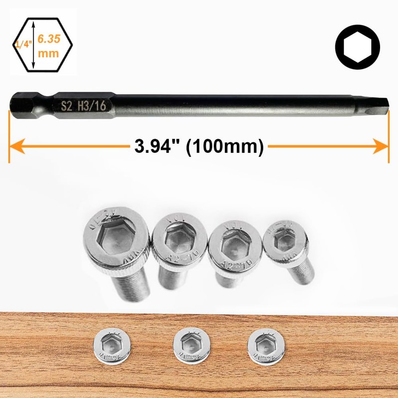 PTSLKHN Hex Shank Drill Bit Set, 10 Piece SAE Allen