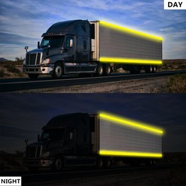 SWRT Reflective Tape 2 Inch x 30 Feet DOT-C2 Shining Star Fade Resistant Yellow Reflective Tape Outdoor Waterproof Strong Adhesive Safety Warning Tape Reflector Conspicuity Tape for Trailer Truck Bike