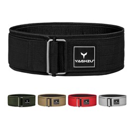 Quick Locking Weight Lifting Belt - Adjustable Lifting Belt for Powerlifting, Squat, Deadlift and Back Support, 4 inch Gym Belt for Men and Women (Black, Small)