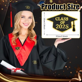 AUGSUN 30pcs Graduation Iron on Patches Graduation Cap Souvenir Embroidered Sew Applique Repair Patch Congrats 2025 Graduation for High College Teacher Student Clothing Dress Backpack Hat Decorations